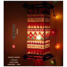 国境之南云南少数民族工艺品全手工丽江大理酒吧风格布艺印花灯罩