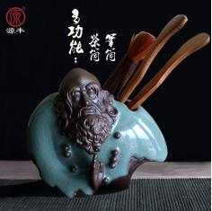 茶具配件 哥窑陶瓷茶道六君子 家居艺术创意摆件茶道套装笔筒特价