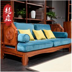 龙森现代中式红木沙发 客厅刺猬紫檀实木沙发组合 明清古典家具