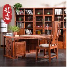 龙森新中式红木书桌 刺猬紫檀实木卧室办公写字台书房大班台家具