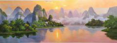 前三幅朝鲜大幅油画作品 300-110米，后四幅见图尺寸