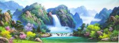朝鲜大幅风景油画 300-110厘米