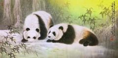 何西老师四尺整张 ，国宝熊猫，136/68厘米，市场价值四万余元，现惠友收藏