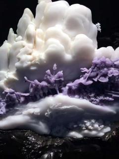 紫白玉石、大摆件 题材：西游记 尺寸：29/43/14厘米