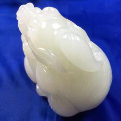 顶级收藏 赵凯乐大师作品，玉华奖银奖作品～招财进宝，羊脂玉大料立体精雕，油润度爆表！秒杀15800