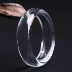 天然白水晶圆条手镯 原料考究纯手工制作 晶莹剔透玲珑秀气 集天地之精华 孕无上之佳品 高档礼品1280