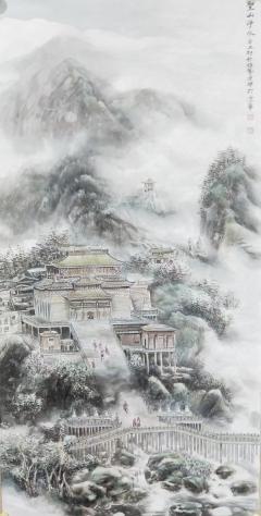 刘汉杰四尺立幅新作界画 《圣山净水》，及小品