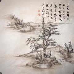 刘汉杰四尺立幅新作界画 《圣山净水》，及小品