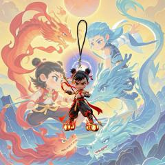 藕饼cp挂件哪吒2魔童闹海卡通动漫高颜值手机链哪吒敖丙书包挂饰 ，6种款式，20件起批  敖丙,哪吒,哪吒热门款,哪吒风火轮款,哪吒飘带款,哪吒背包款等6款。