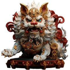 新年威武霸气麒麟狮子贴纸墙壁防水贴家居客厅玄关招财镇宅防水贴