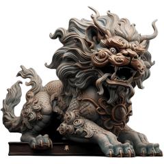 新年威武霸气麒麟狮子贴纸墙壁防水贴家居客厅玄关招财镇宅防水贴