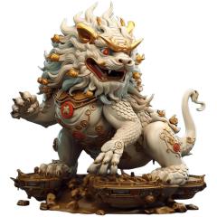 新年威武霸气麒麟狮子贴纸墙壁防水贴家居客厅玄关招财镇宅防水贴