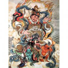中国风镇宅贴纸装饰墙面玄关桌面办公室车子遮丑遮痕防水自粘贴纸