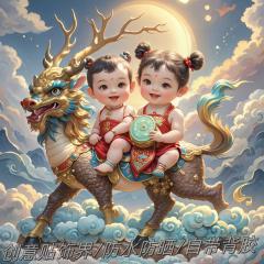 瑞兽麒麟散财童子招财送财好运连连装饰墙贴客厅玄关自贴