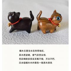 黑檀木绿檀木好奇猫桌面小摆件龙猫diy饰品配件钥匙扣包挂手机链