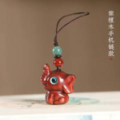 绿檀木卡通小象汽车钥匙扣挂件可爱精致男女包包手机链挂饰品吊坠