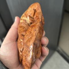 大叶麻梨疙瘩－火琉璃爆满花安居乐业,蜗牛手把件摆件精雕手工雕刻