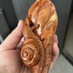 大叶麻梨疙瘩－火琉璃爆满花安居乐业,蜗牛手把件摆件精雕手工雕刻