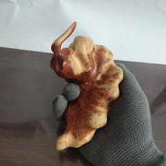 超级极品手工雕刻火琉璃木简约新款芝麻点大福豆文玩摆件手把件
